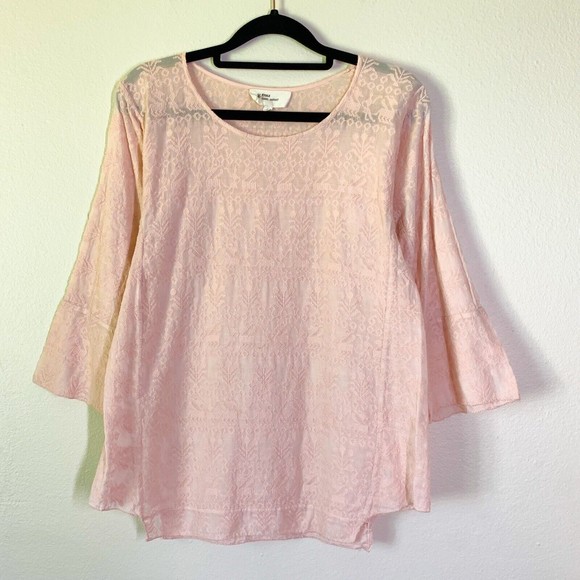 Etoile Isabel Marant Embroidered Blouse 0 XS Light Pink Peach Tunic Top - Picture 2 of 6